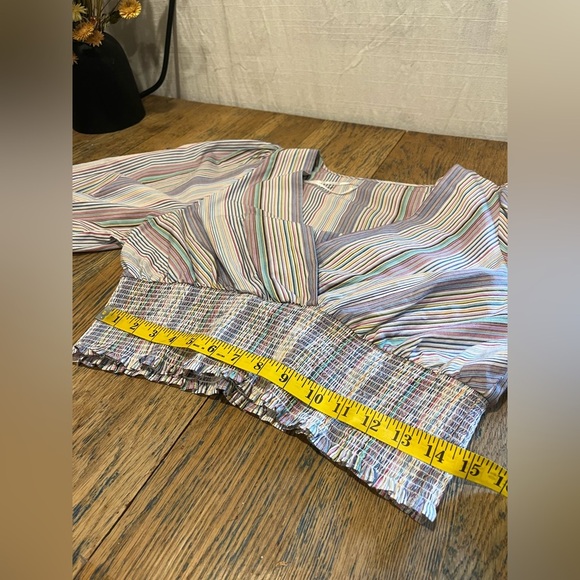 🩷 Striped Cotton Blouse – Multicolor – Size L - Picture 4 of 8